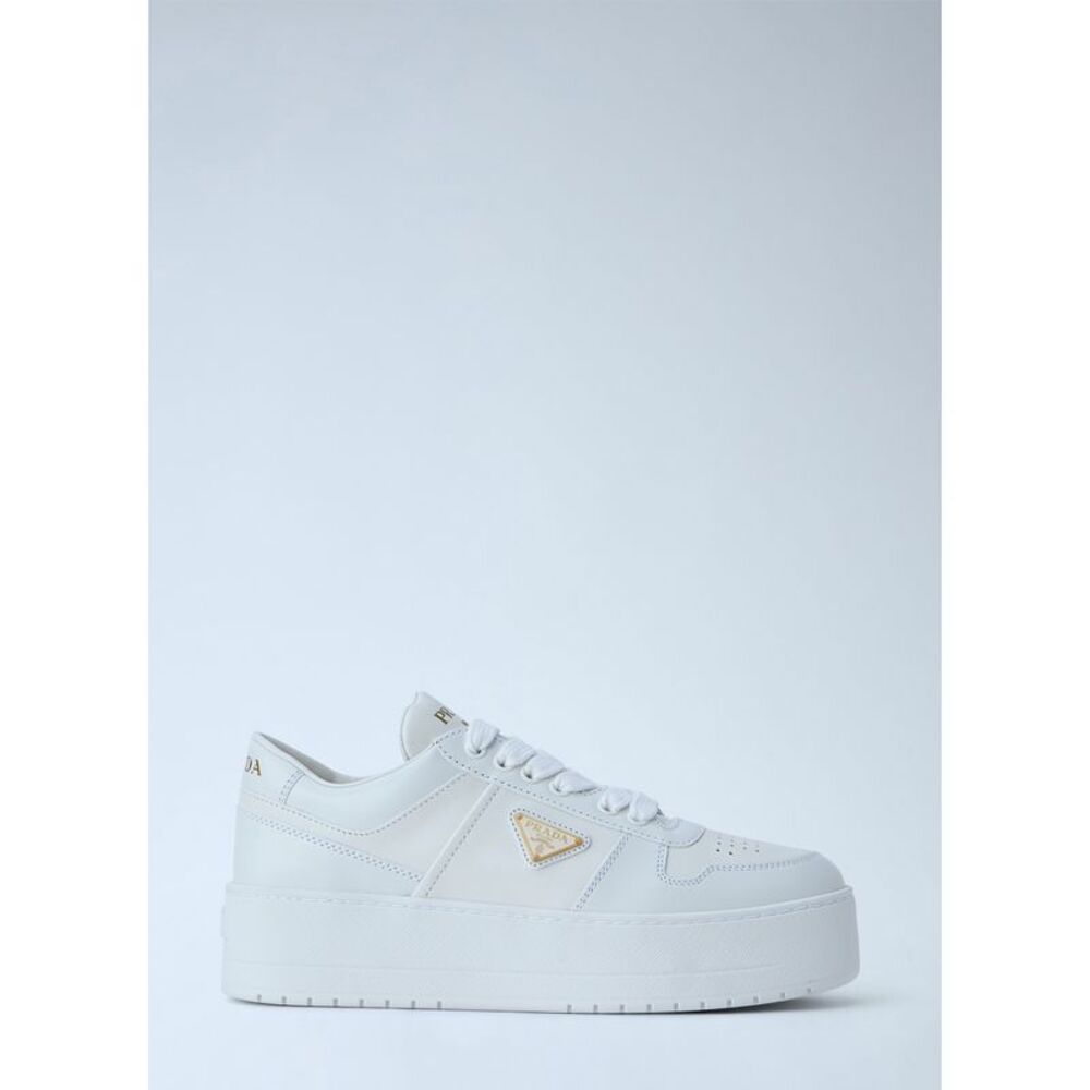 Prada Women Downtown Bold Leather Sneakers